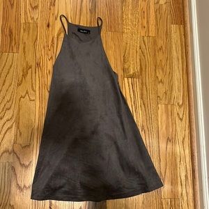 Flowy brown suede dress